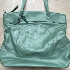 NWOT Coach Authentic Tote in Seafoam green